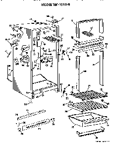 Cabinet Parts Diagram and Parts List for TBF16SGB  General Electric Refrigerator