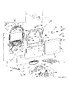 Front Panel And Door Diagram and Parts List for PTD90EBPT0RS  General Electric Dryer