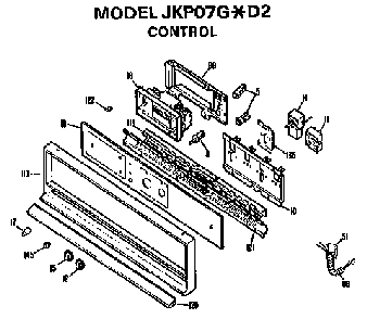 Controls Diagram and Parts List for JKP07G*D2  General Electric Wall Oven