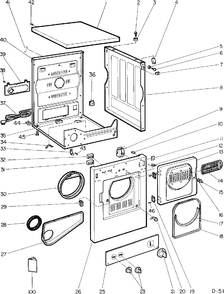CABINET Diagram and Parts List for D7000F*119  General Electric Dryer
