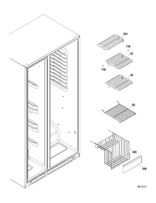 FZ SHELVES Diagram and Parts List for GSR23YBPDWW  General Electric Refrigerator