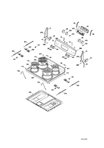 CONTROL PANEL & COOKTOP Diagram and Parts List for JCB560DF1WW  General Electric Range