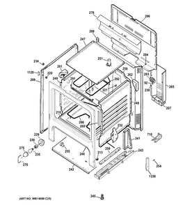 Body Parts Diagram and Parts List for RB526DH1CC  Hotpoint Range