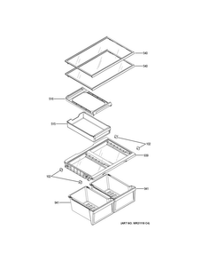 Part Location Diagram of WR72X25193 GE SHELF FULL Assembly