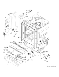 Body Parts Diagram and Parts List for GDT680SSH2SS  General Electric Dishwasher