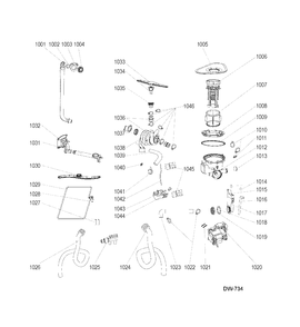 MOTOR-PUMP MECHANISM Diagram and Parts List for GSC1800V00WW  General Electric Dishwasher