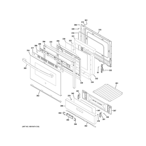 Door & Drawer Parts Diagram and Parts List for JGBS66REK7SS  General Electric Range