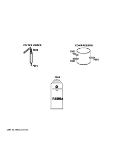 Lokring Connectors Diagram and Parts List for FCM22DLCWW  General Electric Freezer