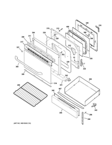 Door & Drawer Parts Diagram and Parts List for JGB640DEF4WW  General Electric Range