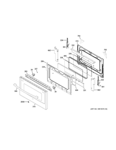 Lower Door Diagram and Parts List for JGB850SEF3SS  General Electric Range