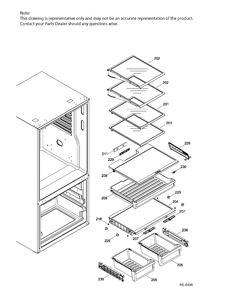 FF SHELVES FF Diagram and Parts List for PFE24JSKAKSS  General Electric Refrigerator