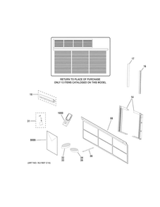 Room Air Conditioner Diagram and Parts List for AEH12AVH2  General Electric Air Conditioner