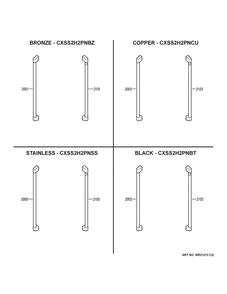 Cafe Customization Diagram and Parts List for CSB42WP2NKS1  General Electric Refrigerator