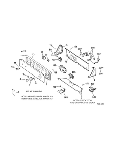CONTROL PANEL Diagram and Parts List for GKSR2120D5WW  General Electric Washer