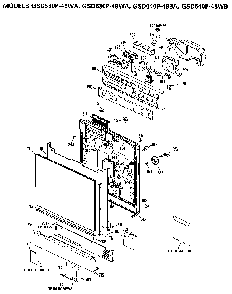 Door And Console Diagram and Parts List for GSD640P-48WB  General Electric Dishwasher