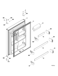 FF DOOR Diagram and Parts List for GTR22HBTARWW  General Electric Refrigerator