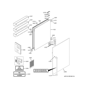 Refrigerator Door 3 Diagram and Parts List for CIC36RP2VDS1  General Electric Refrigerator