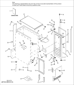 CABINET, LINER & DOOR PARTS Diagram and Parts List for ZDIS15SSHARH  General Electric Ice Maker
