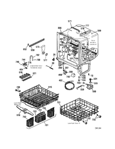 BODY PARTS Diagram and Parts List for GHDD511L00BB  General Electric Dishwasher