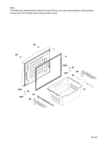FZ DOOR Diagram and Parts List for GNE25DGKAKWW  General Electric Refrigerator