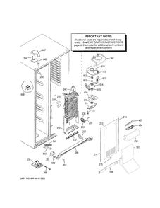 FREEZER SECTION Diagram and Parts List for GSS23GGKJCWW  General Electric Refrigerator