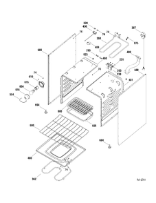 BODY PARTS Diagram and Parts List for JCAS745M1WW  General Electric Range