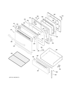 Door & Drawer Parts Diagram and Parts List for JGB650DEF1WW  General Electric Range