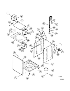 CABINET Diagram and Parts List for 52270-W0  General Electric Washer