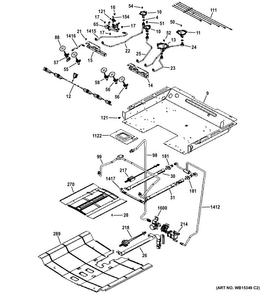 Gas & Burner Parts Diagram and Parts List for PGS920SEF4SS  General Electric Range