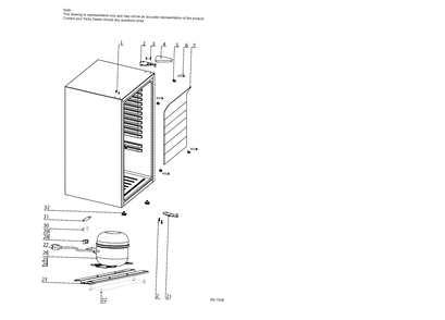 CABINET Diagram and Parts List for HC32SA42SW  General Electric Refrigerator