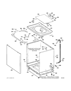 CABINET Diagram and Parts List for 58971K3WW  General Electric Washer