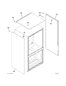 CLAD COMP. Diagram and Parts List for ZFGP21HZJSS  General Electric Refrigerator