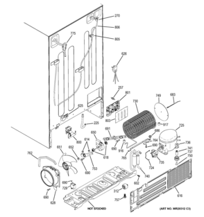 MACHINE COMPARTMENT Diagram and Parts List for CSHS6UGZFSS  General Electric Refrigerator
