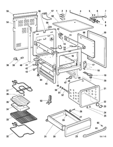CHASSIS Diagram and Parts List for GRCR3830ZSS-2  General Electric Range