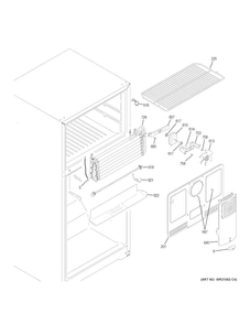 Freezer Section Diagram and Parts List for GIE16GSHCRSS  General Electric Refrigerator