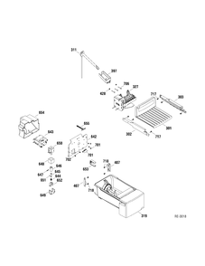ICE MAKER & DISPENSER Diagram and Parts List for 39639USXAGV  General Electric Refrigerator