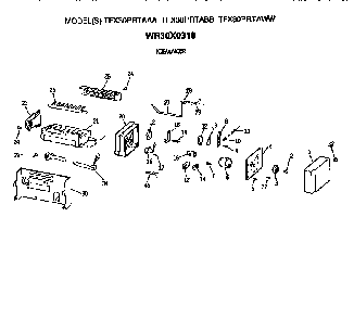 Icemaker Diagram and Parts List for TFX30PRTABB  General Electric Refrigerator