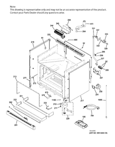 BODY PARTS Diagram and Parts List for ZDP364NRP7SS  General Electric Range