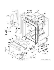 Body Parts Diagram and Parts List for GDT605PSM4SS  General Electric Dishwasher