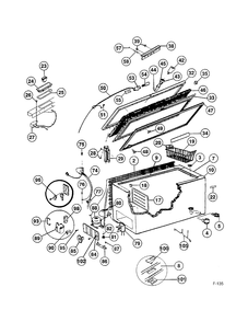 FREEZER Diagram and Parts List for 81590-1  General Electric Freezer