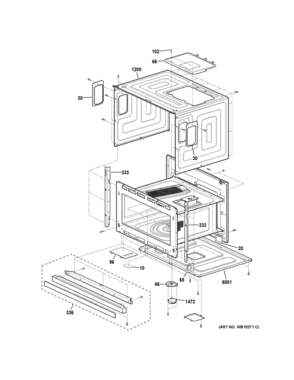 OVEN CAVITY PARTS Diagram and Parts List for PSB9100EF2ES  General Electric Range