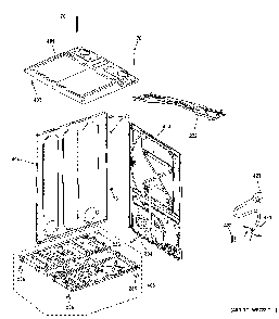Cabinet And Top Panel Diagram and Parts List for GTD45GASJ3WS  General Electric Dryer