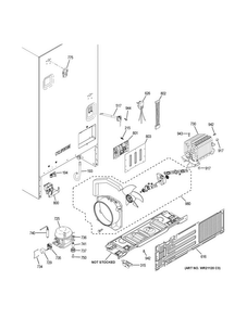 Machine Compartment Diagram and Parts List for GNE25JMKAFES  General Electric Refrigerator