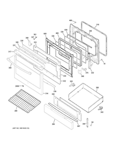 Door & Drawer Parts Diagram and Parts List for JGB750DEF2WW  General Electric Range