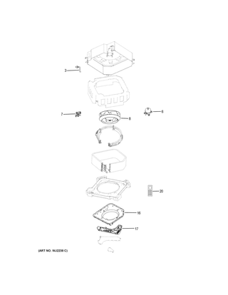 Part Location Diagram of WJ94X22545 GE FAN MOTOR