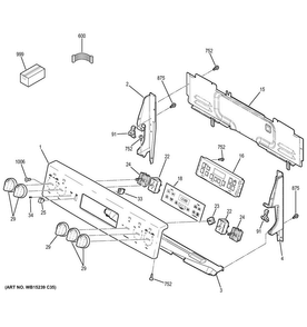 Part Location Diagram of WB07X31197 GE Control Panel Trim And Bracket Assembly