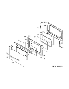 Lower Door Diagram and Parts List for JGB870SET2SS  General Electric Range