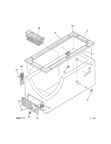 CABINET/CONTROL/SHELVES Diagram and Parts List for 81560-2  General Electric Freezer
