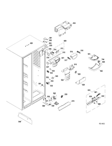 FF SECTION Diagram and Parts List for GSR23YBWHSS  General Electric Refrigerator