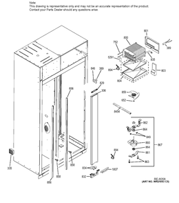 FREEZER SECTION Diagram and Parts List for ZISB360DHA  General Electric Refrigerator